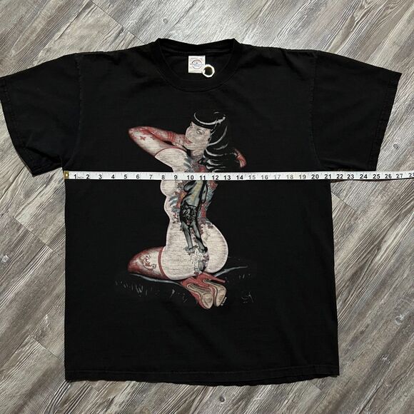 Vintage Betty Paige x Olivia Berardinis Black Shirt L - Picture 6 of 11